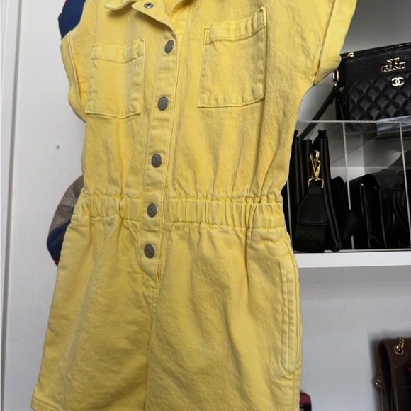 Cat & Jack Sunny Yellow Denim Romper - Picture 1 of 4